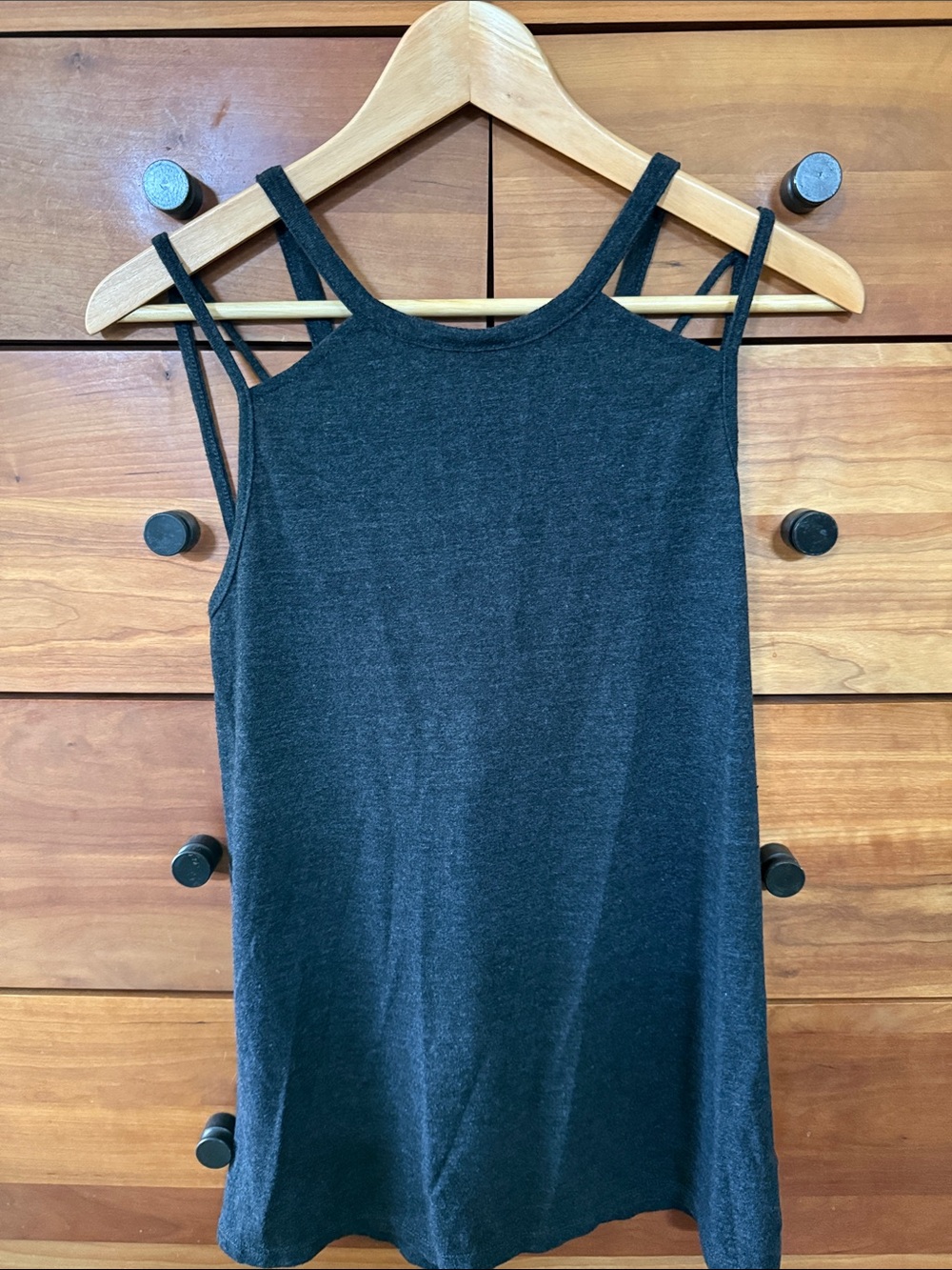 Chaser Heather Dark Gray Double-Strap Women's Tank Top Size M